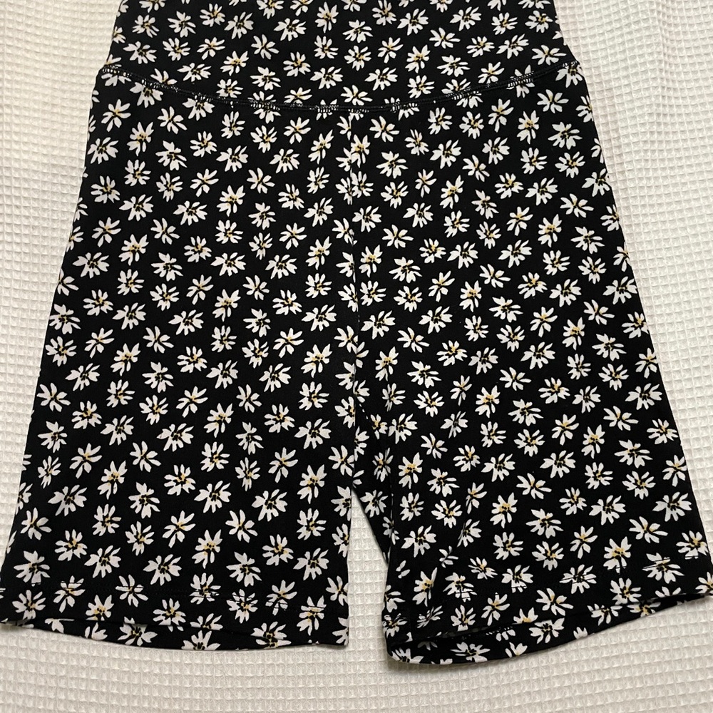 American Eagle Outfitters Black Floral Bike Shorts